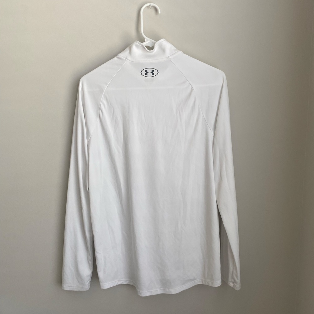 Under Armour White 1/2 Zip Shirt - Men's Medium - Picture 2 of 5